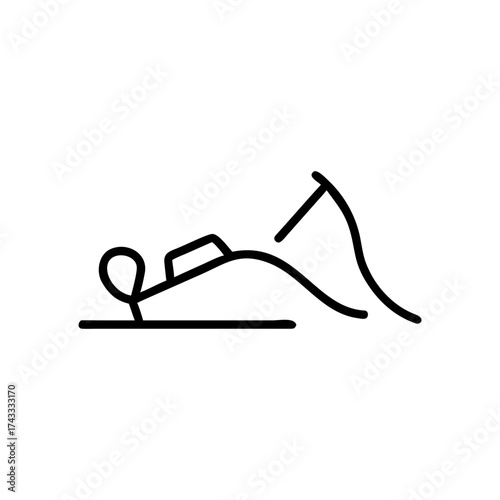 Icon of a person lying down while enjoying relaxation concept of icons  