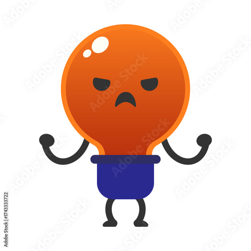 Cartoon Light Bulb Character Illustration