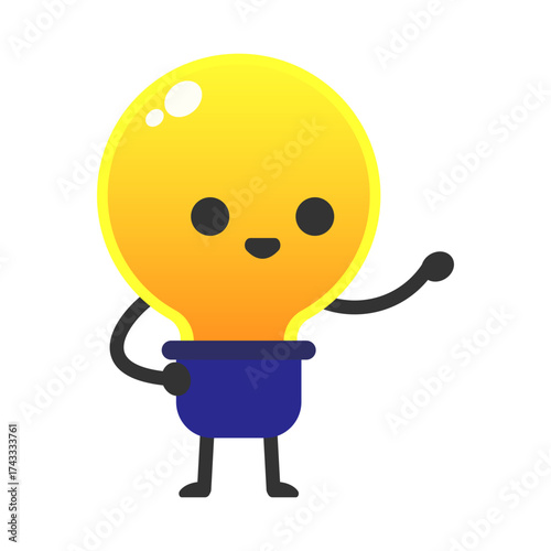 Cartoon Light Bulb Character Illustration