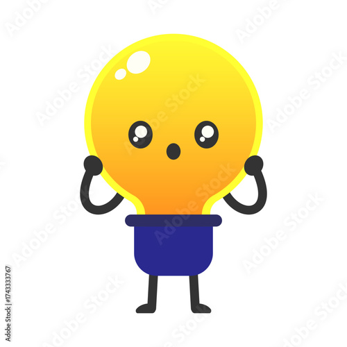 Cartoon Light Bulb Character Illustration