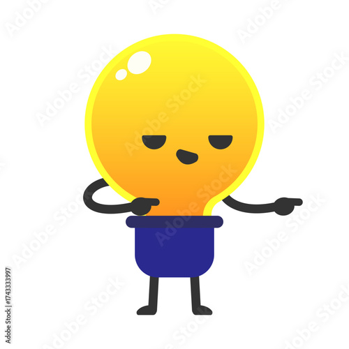 Cartoon Light Bulb Character Illustration