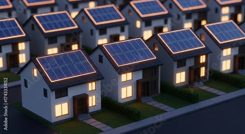 Sustainable living in modern homes with solar panels lighting the future