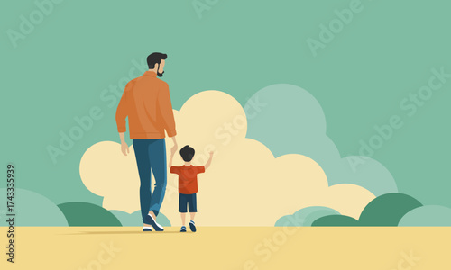 Creative Father’s Day vector art showcasing fatherhood bond. Perfect for invitations, digital banners, print templates, and promotional designs.