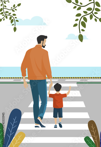 Creative Father’s Day vector art showcasing fatherhood bond. Perfect for invitations, digital banners, print templates, and promotional designs.