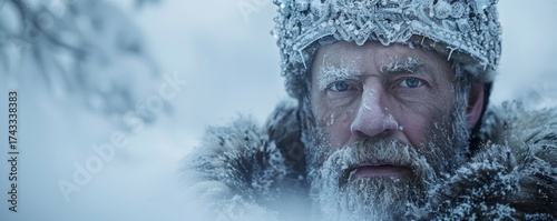 
king on a winter background.