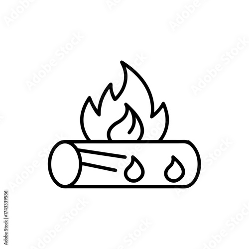 A simple campfire vector illustration on transparent background