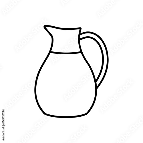 Outline drawing of a pitcher jug on transparent background