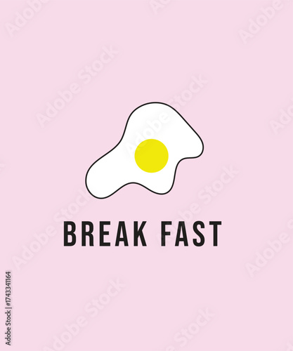 Frying eggs logo, Creative omelette illustration logo design, breakfast logo inspiration, restaurant logo design vector