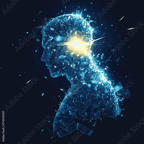 Shattered Human Form with Inner Light