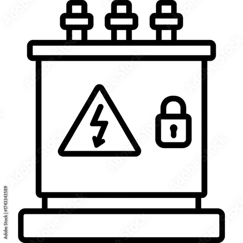 Electrical box transformer outline icon vector