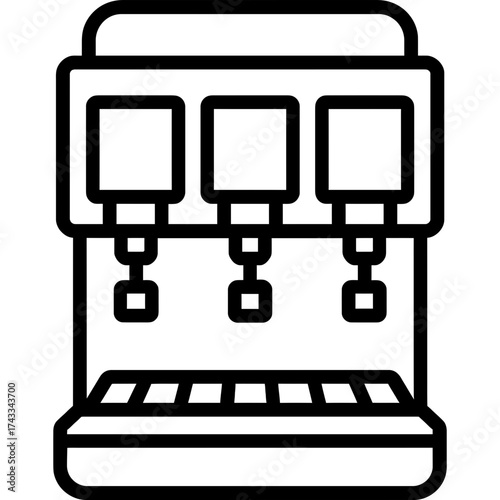 Commercial beverage dispenser outline icon vector