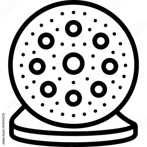 Sandpaper orbital disc outline icon vector