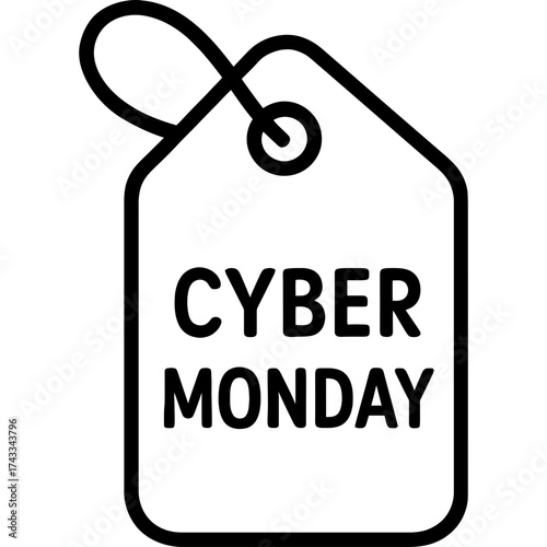 Cyber monday tag icon design