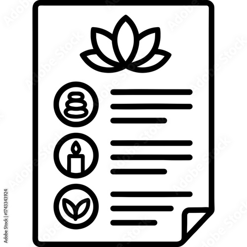 Spa services menu outline icon vector