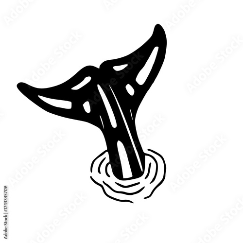 abstract whale tail silhouette with cutouts