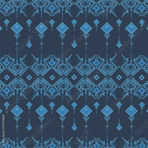 The pattern gives a feeling of royalty, high class, calm, deep, elegant, contrasting with the blue color that adds a mysterious and intriguing feeling. Feel the power of a high-class queen in the old.