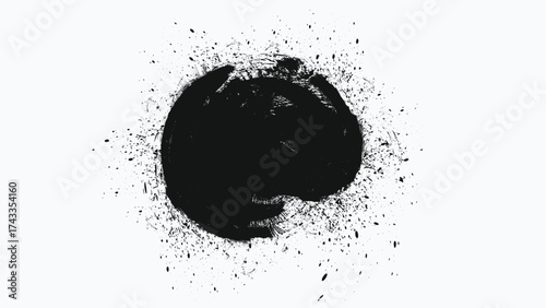 black and white ink splash, black paint brush strokes, Grainy spray texture, blot and brush stroke Grunge textured, graffiti spray. vector spray paint shape with messy stains black.eps10