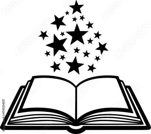 Magic spell book, illustration, vector art