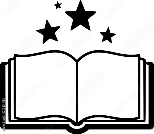 Magic spell book, illustration, vector art