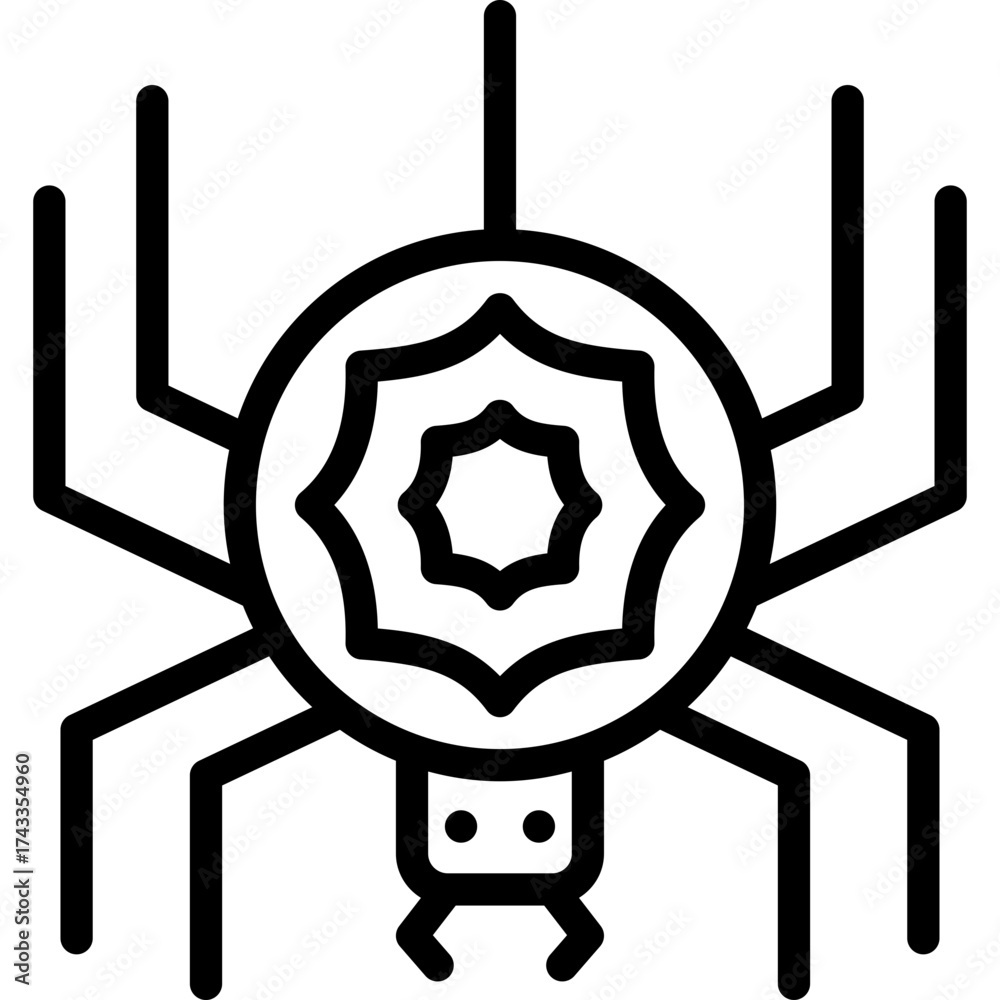 Fototapeta premium spider icon illustration design with outline