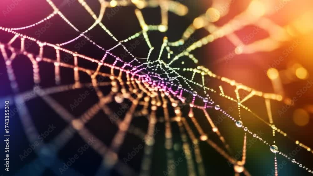 Detailed web structure with light and color effects vídeo do Stock ...