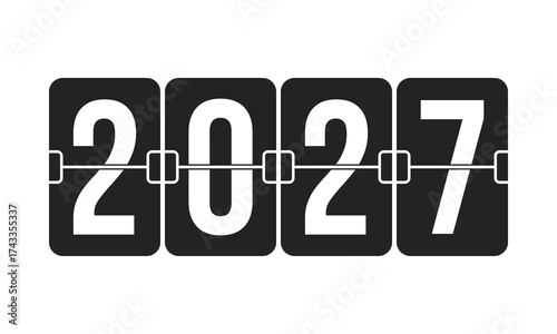 2027 score board cards, arrivals departure board numbers, analog mechanical clock style