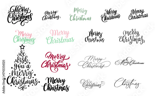 A bundle containing the message "Merry Christmas" in various calligraphy styles