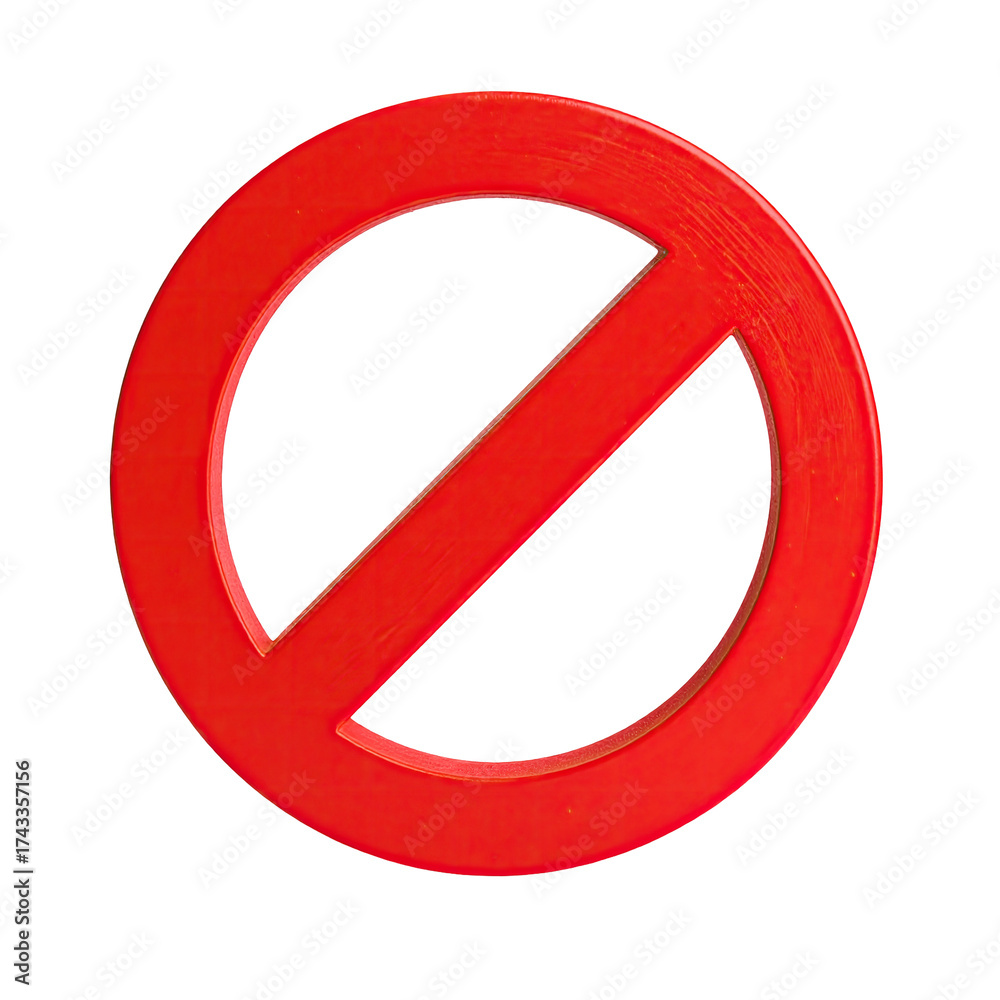 Fototapeta premium A bright red circular sign with a diagonal line through it, set against a black backdrop
