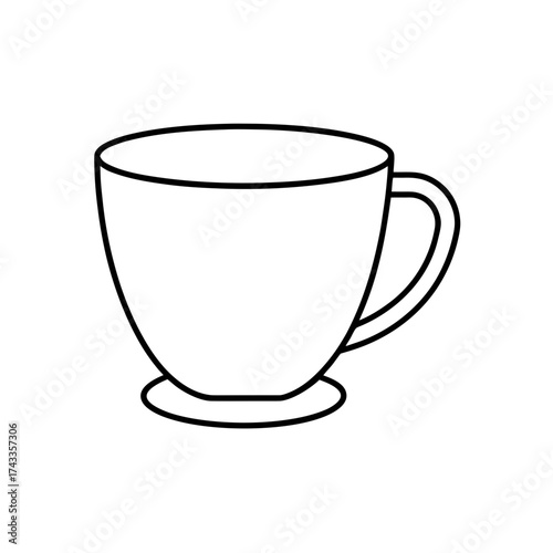 coffee cup icon line art vector illustration on transparent background