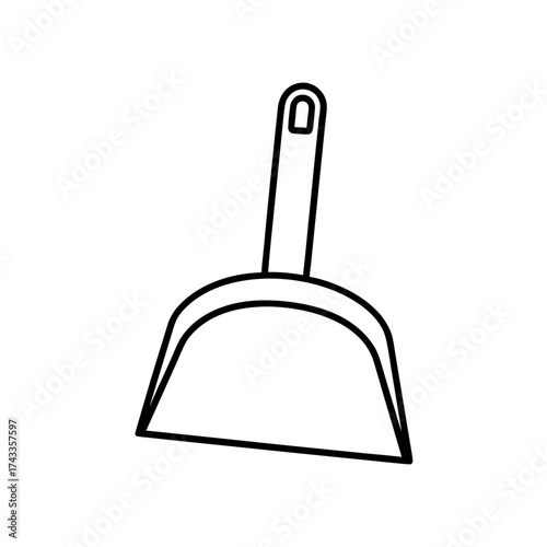 dustpan icon line art vector illustration on transparent background