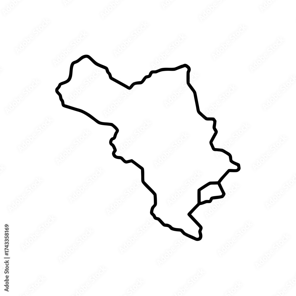 Fototapeta premium map icon line art vector illustration on transparent background