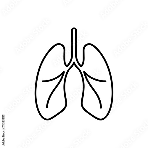 lungs icon icon line art vector illustration on transparent background