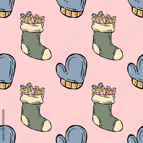 Christmas Whimsical Seamless Pattern Background Hand Drawn Squiggle Art  Playful Holiday Texture for Wrapping Paper and Festive Designs Festive and Playful Decorative Texture