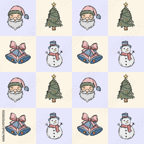 Christmas Whimsical Seamless Pattern Background Hand Drawn Squiggle Art  Playful Holiday Texture for Wrapping Paper and Festive Designs Festive and Playful Decorative Texture