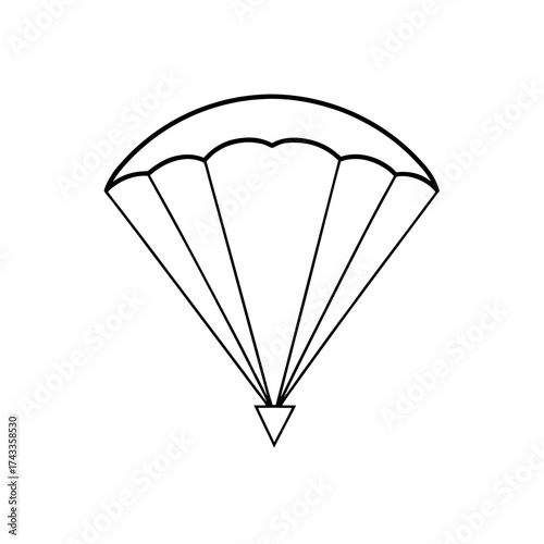 paraglider icon line art vector illustration transparent background