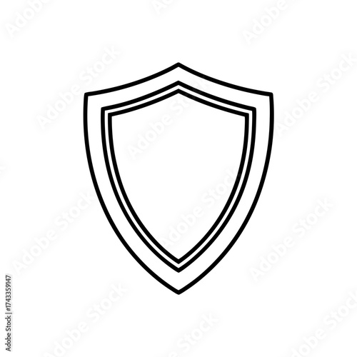 Free Download shield icon line art vector illustration on transparent background - GFXLoad