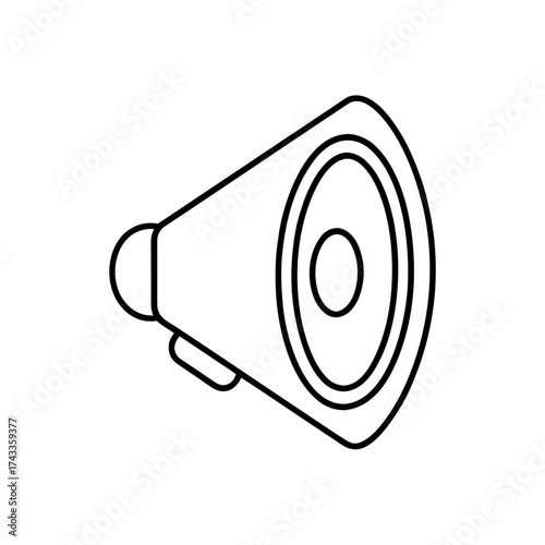 speaker volume icon line art vector illustration on transparent background