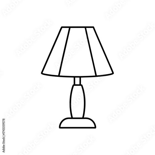 table lamp shade icon line art vector illustration on transparent background