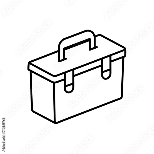 toolbox icon line art vector illustration on transparent background