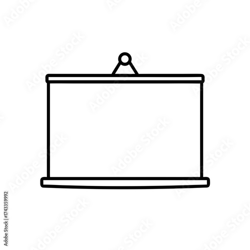 whiteboard icon line art vector illustration on transparent background