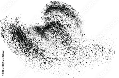 Dust overlay. Black grainy texture isolated. Black rough texture isolated on white background. Dust overlay. Dark grain noise. Sandblast..eps10