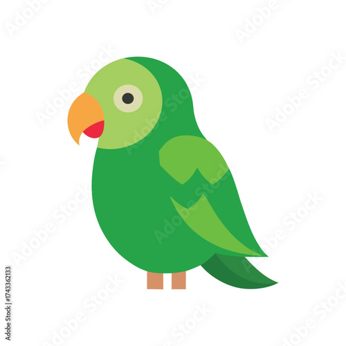 green parrot on a branch