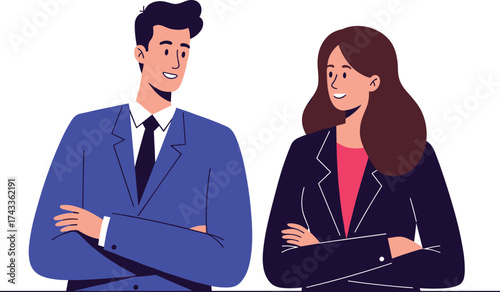 Business colleagues standing together, professional teamwork collaboration, office partnership, workplace communication, leadership unity, employee engagement, corporate success, career growth