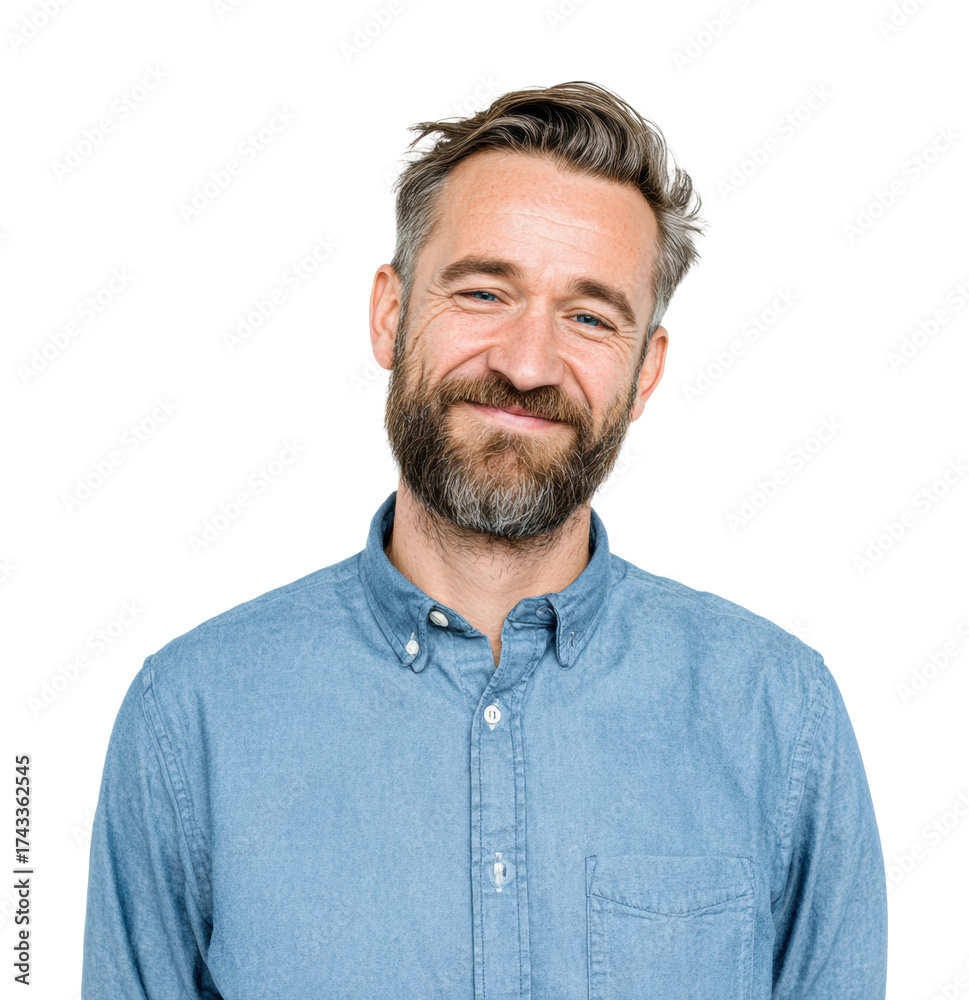 Obraz premium Smiling man portrait isolated on transparent background