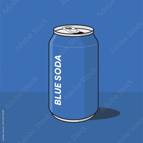 Soda can blue soda cola coke cartoon vector