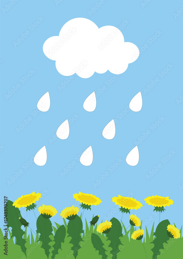 Obraz premium Rainy day design over blue background, vector illustration. EPS10