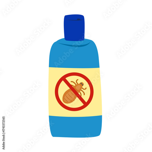 Scratching Head with Lice. Lice infection concept