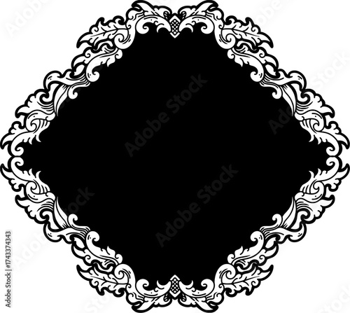 ornamental frame design with traditional carving style