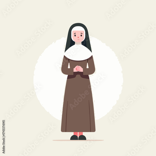 flat illustration of a nun