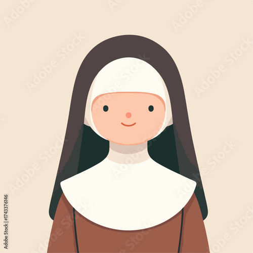 flat illustration of a nun